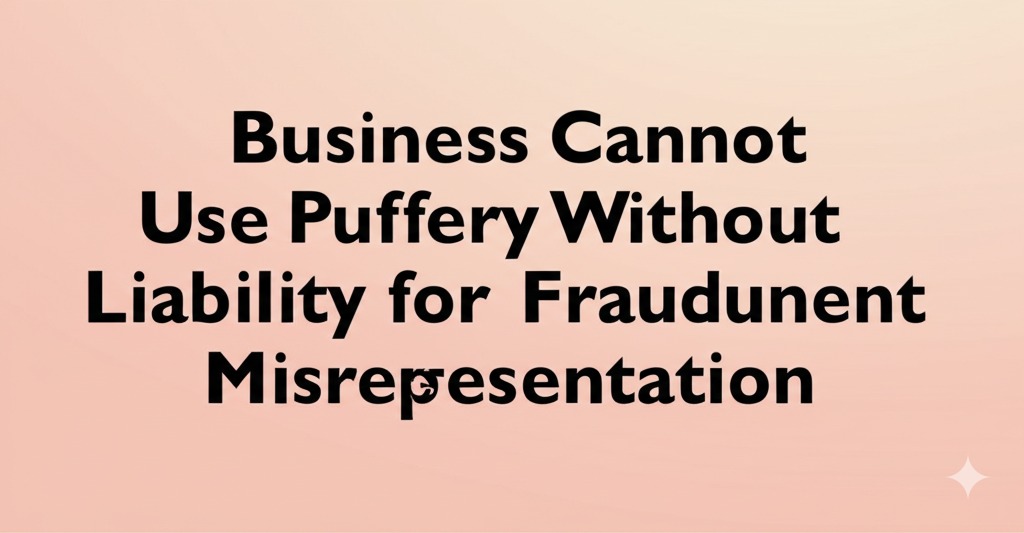 Read more about the article A Business Cannot Use Puffery Without Liability for Fraudulent Misrepresentation